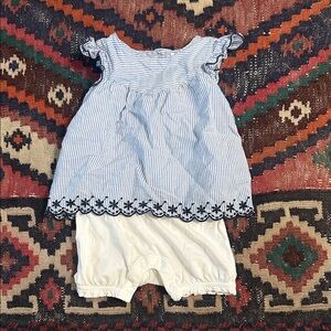 GAP Baby Blue and White Striped Dress
